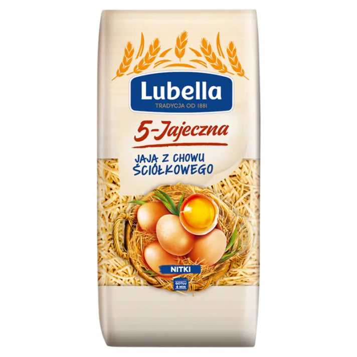 Makaron Jajeczna nitki 5 jaj 250g Lubella