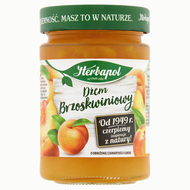 Dżem brzoskwiniowy niskosłodzony 280g Herbapol