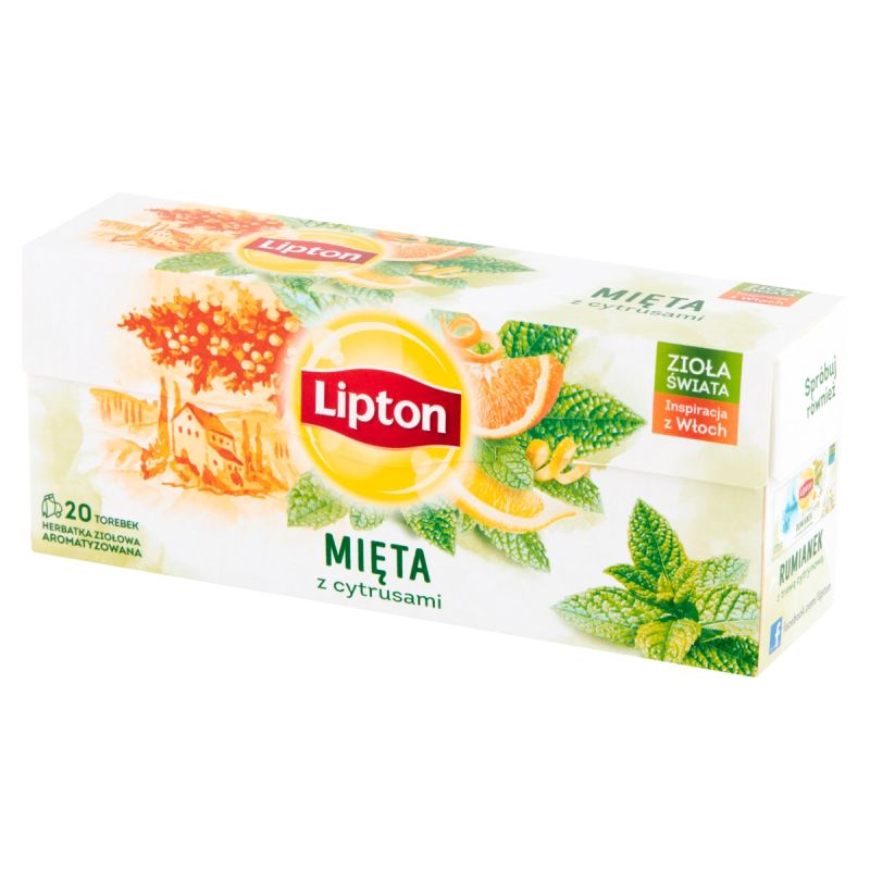 Herbatka ziołowa aromatyzowana Mięta z cytrusami 20 x 1,3 g Lipton