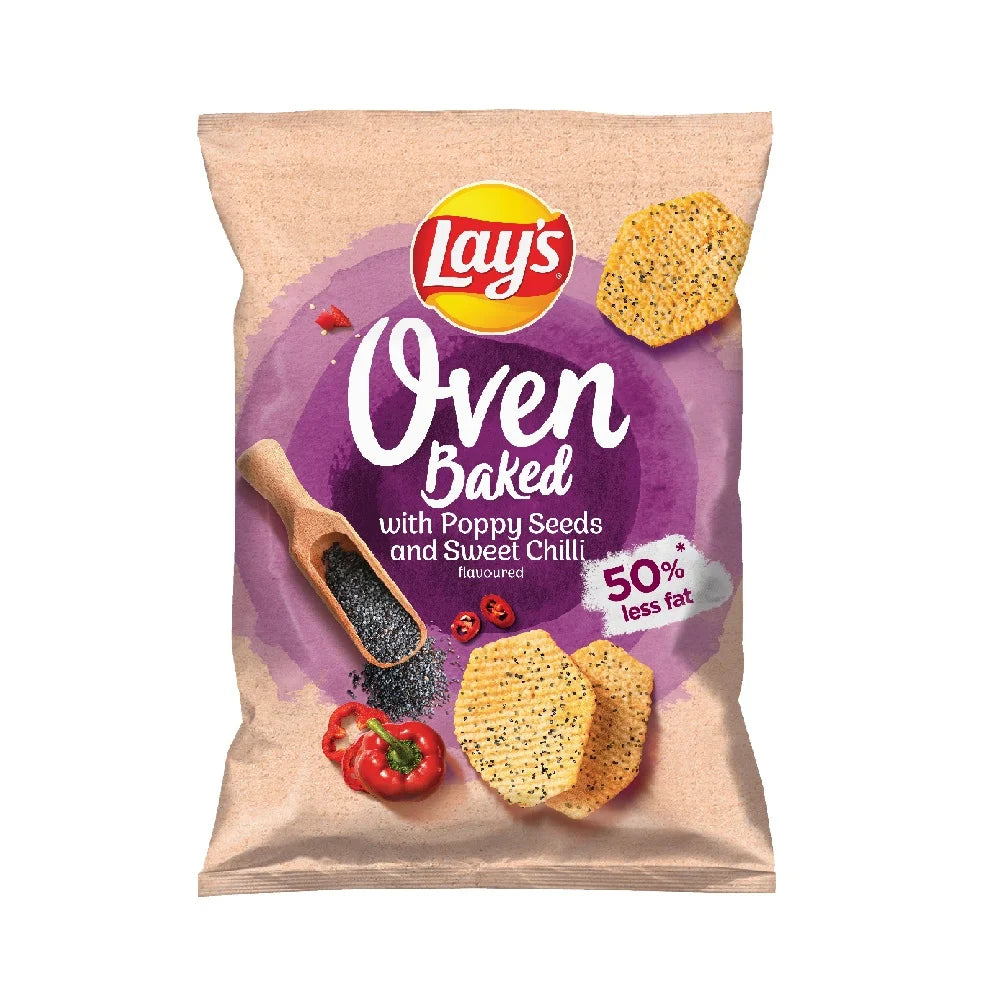 Chipsy Lay’s Prosto z pieca o smaku papryki z ziarnami maku 110g Frito Lay