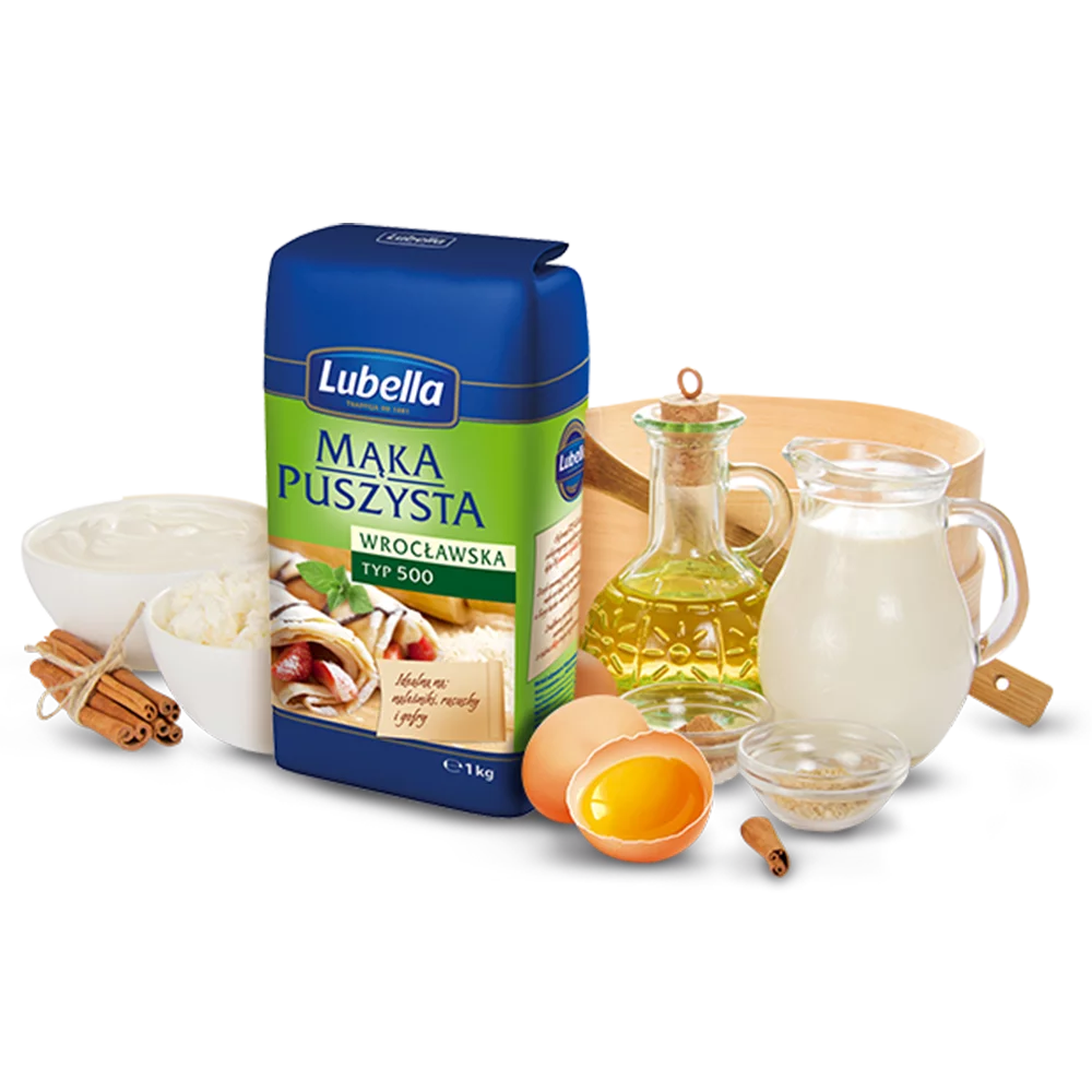 Mąka puszysta wrocławska typ 500 1kg Lubella