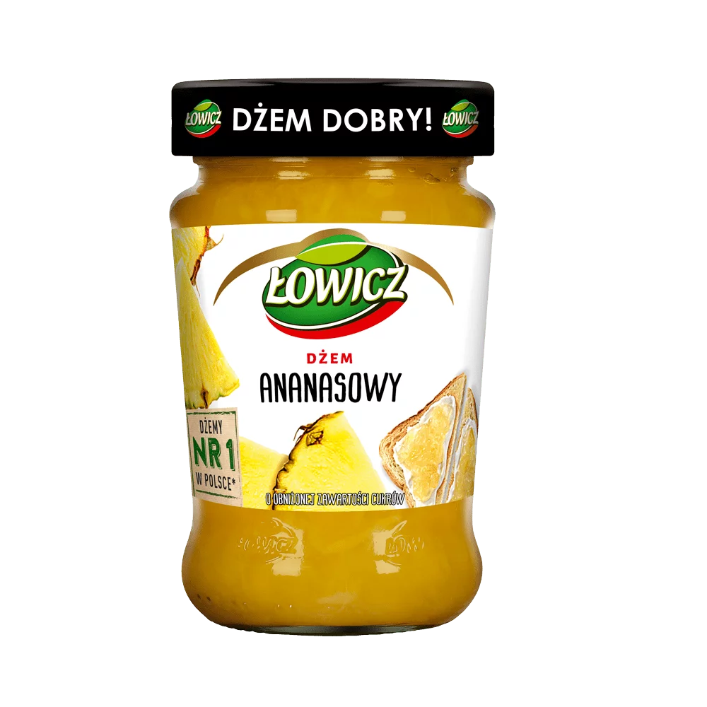 Dżem niskosłodzony ananasowy 280g Łowicz