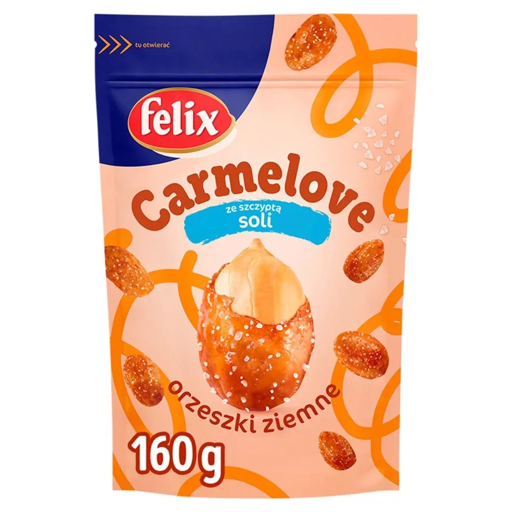 Orzeszki ziemne w karmelu z solą 160g Felix