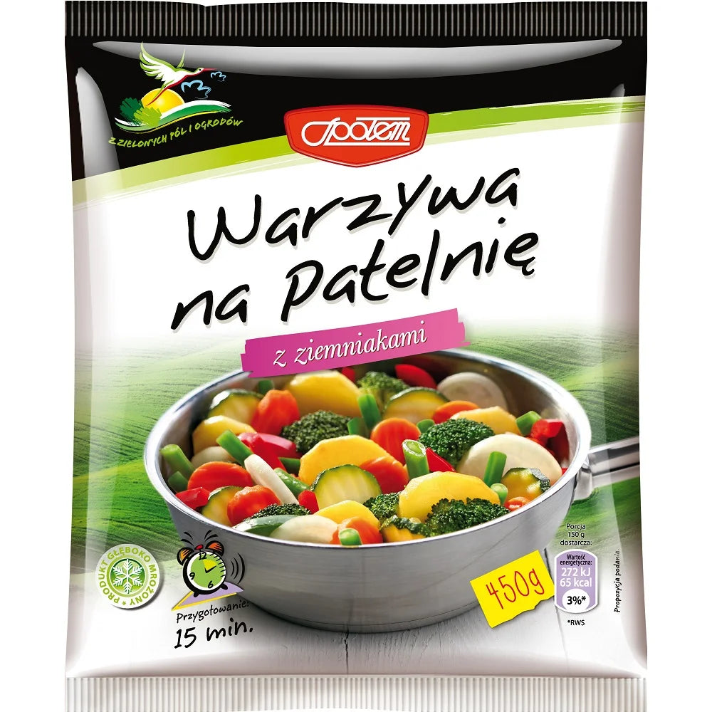Warzywa na patelnię z ziemniakami mrożone 450g MW Społem