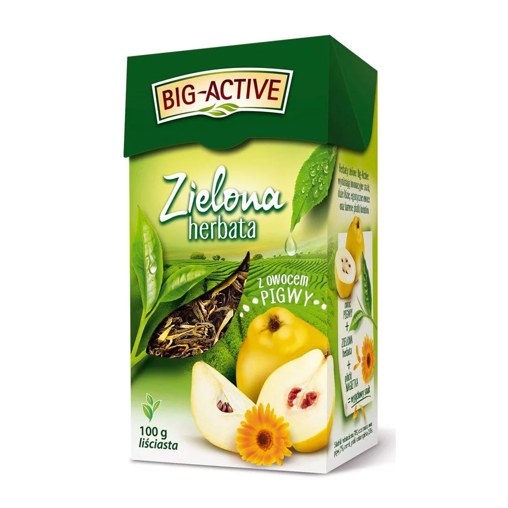 Herbata liściasta Big Active zielona pigwa 100g. Herbapol