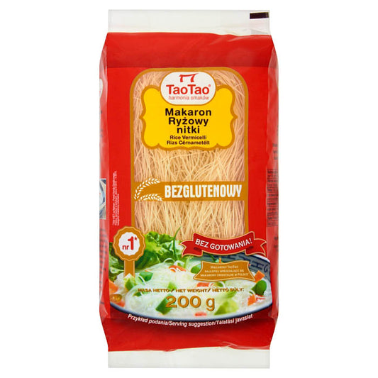 Makaron ryżowy nitki bezglutenowy 200g Tao Tao