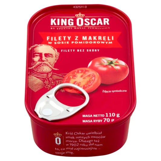 Filety z makreli w sosie pomidorowym 110g King Oscar