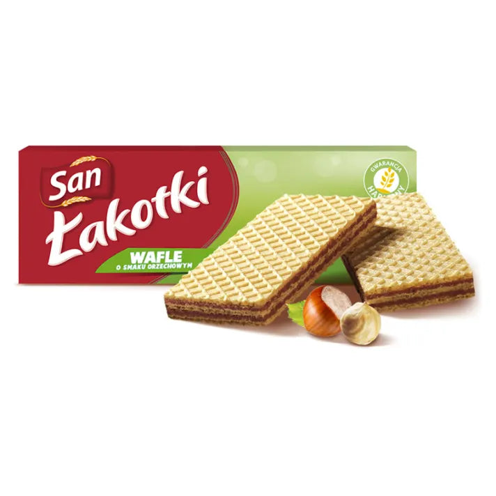 Wafle Łakotki Orzechowe 146g San