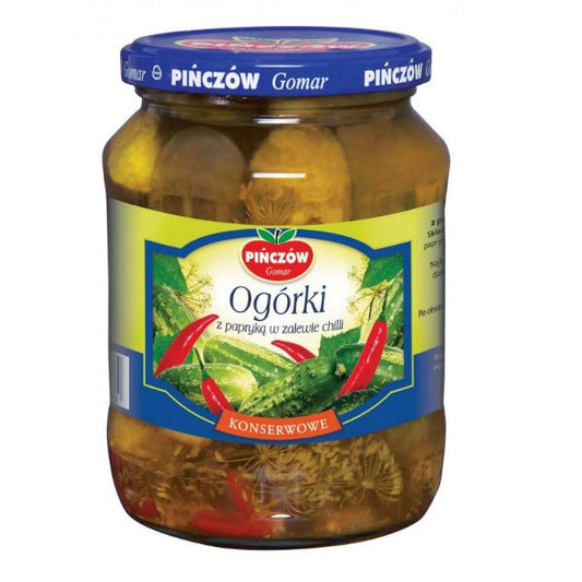 Ogórki z papryką w zalewie chilli 670g Gomar