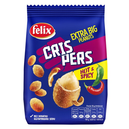 Orzeszki CrisPers w skorupce o smaku pikantnej papryki 125g Felix