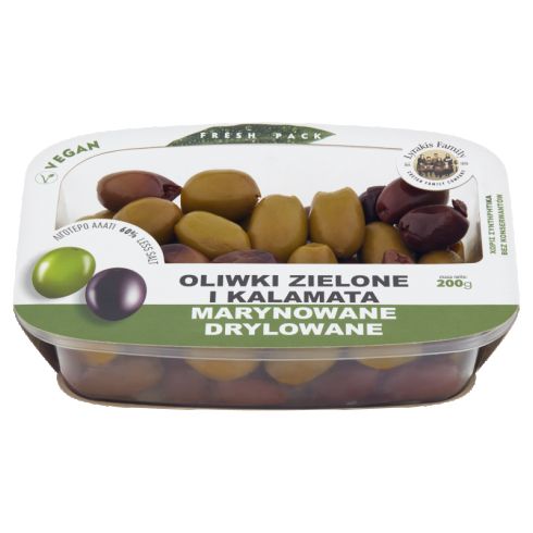 Oliwki Zielone I Kalamata Marynowane Drylowane Fresh Pack 200g Lyrakis