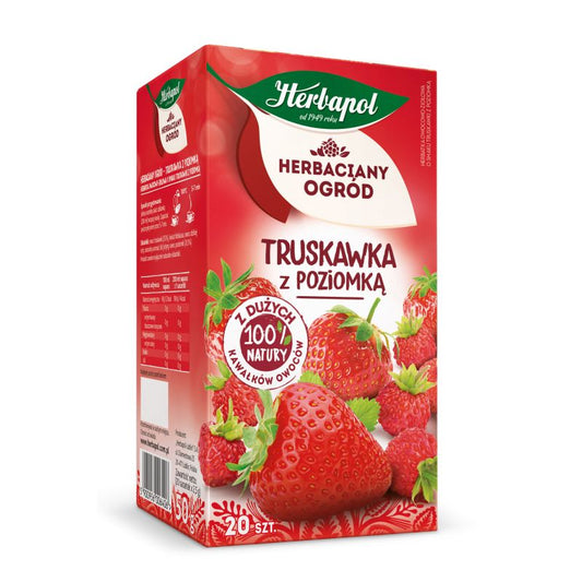 Herbatka owocowo-ziołowa Truskawka z poziomką Herbaciany Ogród 20 x 2,5 g Herbapol