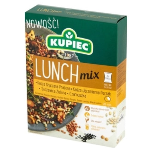 Lunch Mix kasza z soczewicą i czarnuszką w torebkach 400g Kupiec
