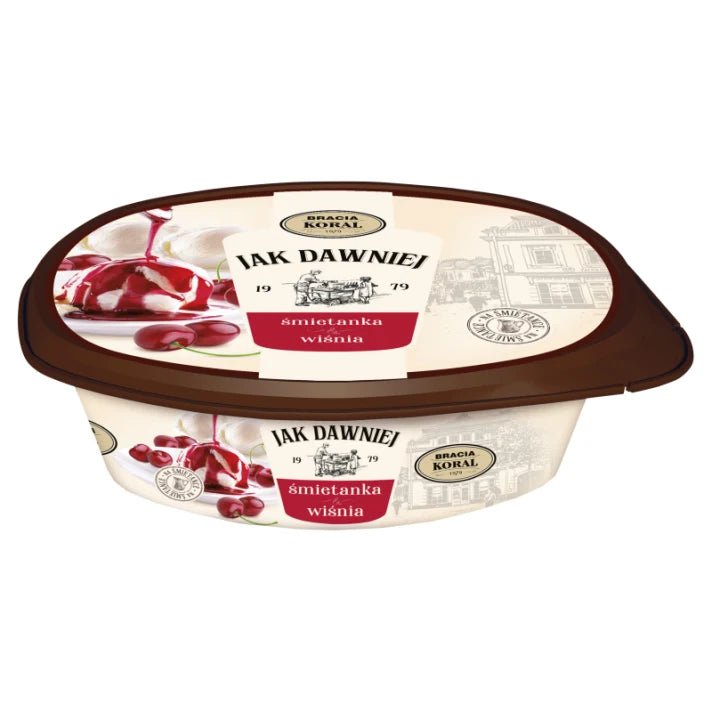 Lody śmietankowe z wiśniami i sosem wiśniowym Jak Dawniej 900ml Bracia Koral