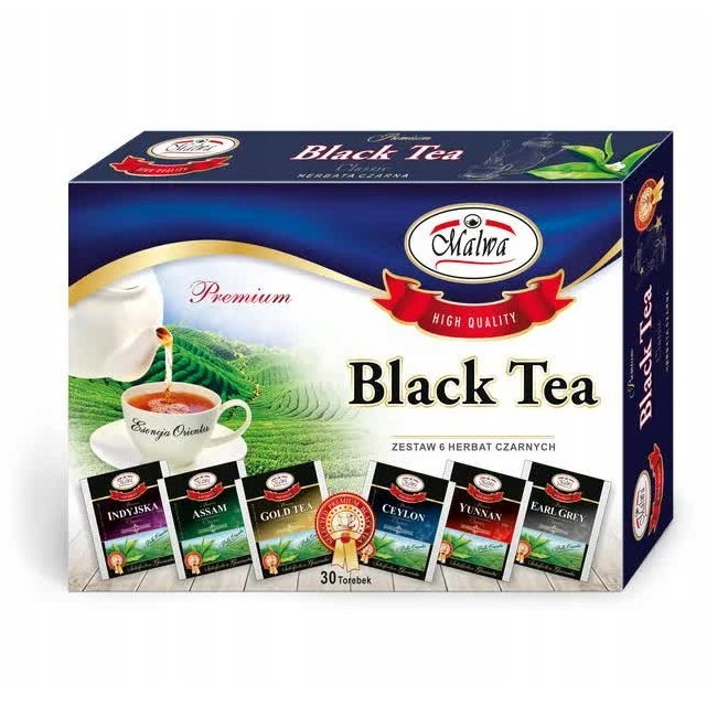 Herbata Black Tea Classic Zestaw 6 herbat czarnych 30kopert Malwa