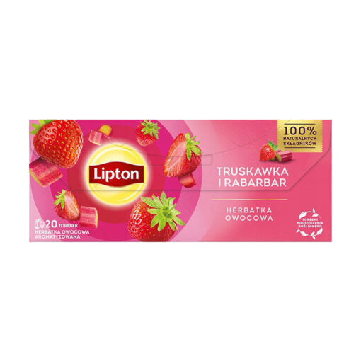 Herbata Owocowa Truskawka Rabarbar 20 torebek Lipton