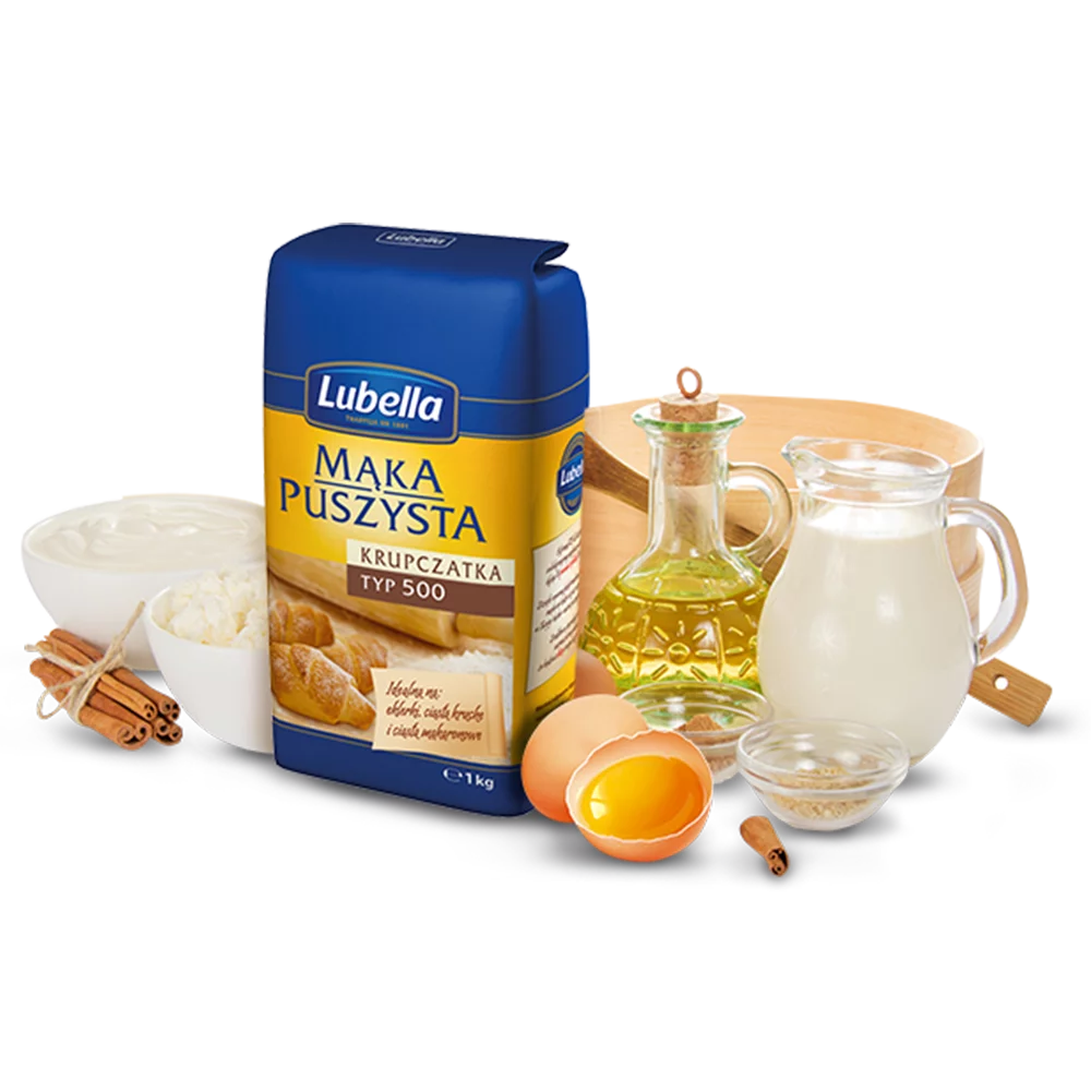 Mąka puszysta krupczatka typ 500 1kg Lubella