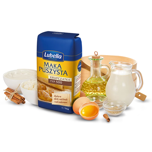 Mąka puszysta krupczatka typ 500 1kg Lubella