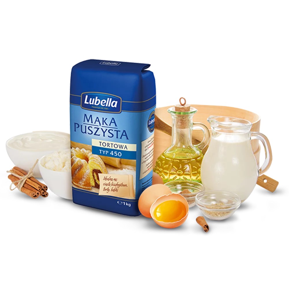Mąka puszysta tortowa typ 450 1kg Lubella