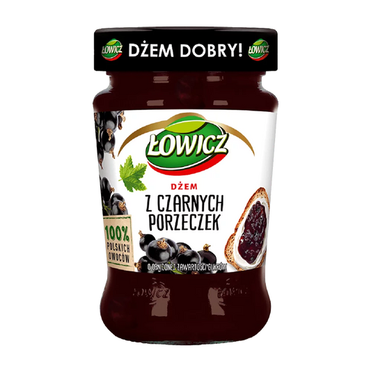 Dżem Łowicz niskosłodzony z czarnych porzeczek 280g Agros nova