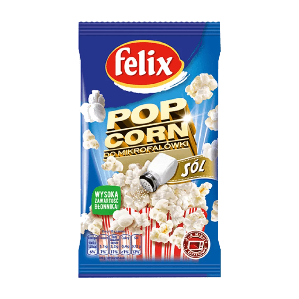 Popcorn do mikrofalówki Felix solony 90g Intersnack