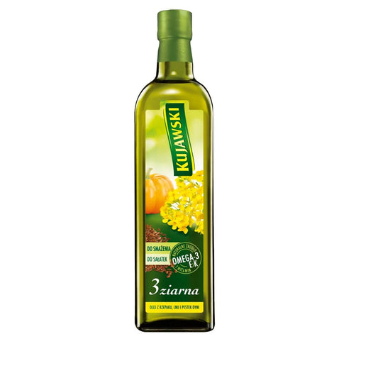 Olej Kujawski rzepakowy 3 ziarna 750ml ZT Kruszwica