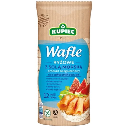 Wafle ryżowe z solą morską 120g Kupiec
