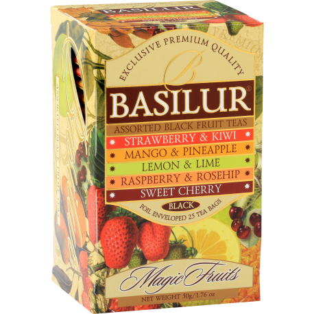 Herbata BLACK FRUIT TEA w saszetkach 25 x 2 g Basilur