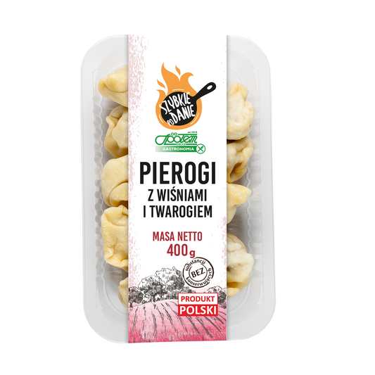 Pierogi z wiśniami i twarogiem 400g Społem PSS