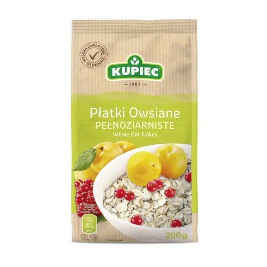 Płatki owsiane pełnoziarniste 200g Kupiec