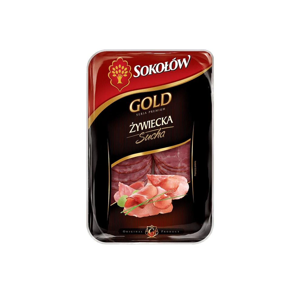 Kiełbasa żywiecka sucha gold plast.100g Sokołów