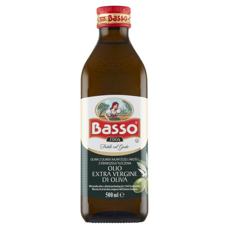 Oliwa z oliwek najwyższej jakości z pierwszego tłoczenia 500 ml Basso