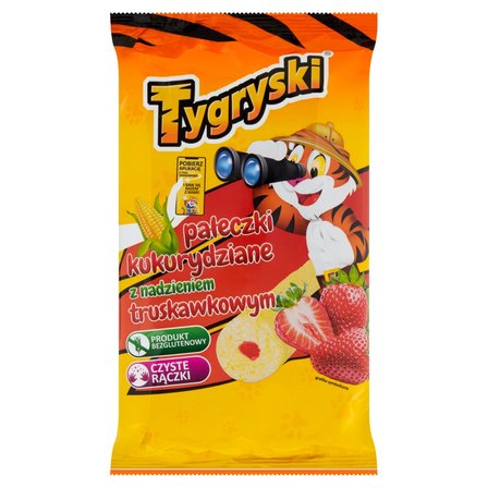 Pałeczki kukurydziane z nadzieniem truskawkowym Tygryski 60g