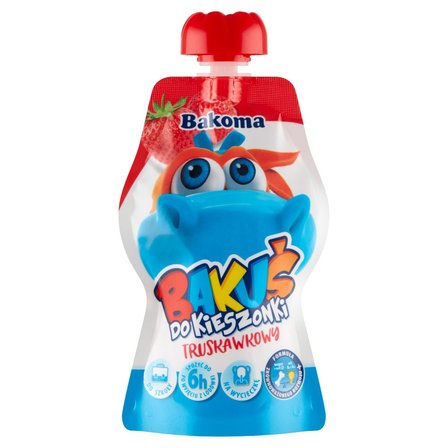 Bakuś do kieszonki serek truskawkowy 80g Bakoma
