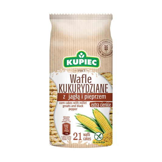 Wafle kukurydziane jagła i pieprz 105g Kupiec